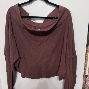 We The Free Close to You off the shoulder  Waffle Shirt, Size S